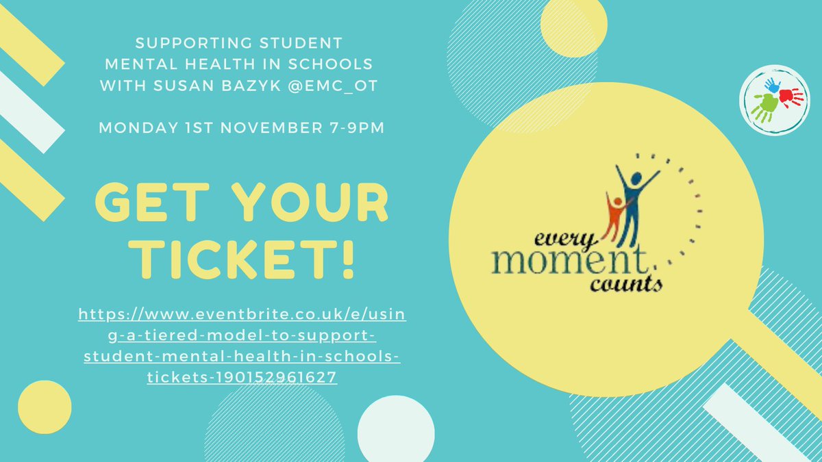 An event not to be missed!  
Join <a href="/CypfSbot/">CYPFsbot</a> and Susan Bazyk <a href="/emc_ot/">Every Moment Counts</a> 1 November at 7pm.  Last week for ticket sales.
#school-based #OccupationalTherapists #everymomentcounts #sbot