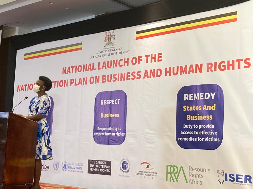 Respecting #humanrights and #environnement is good for business says Ms.Salima Namusobya (@Salima_SN )at the official launch of the #NAPBHR.@SEATINIUGANDA @RRightsAfrica @UccaUg @Mglsd_UG @DKAmbUganda @abaho_herbert @ASF_NGO @nkgladys @nkgladys @joekibugu @ntvuganda @nbstv