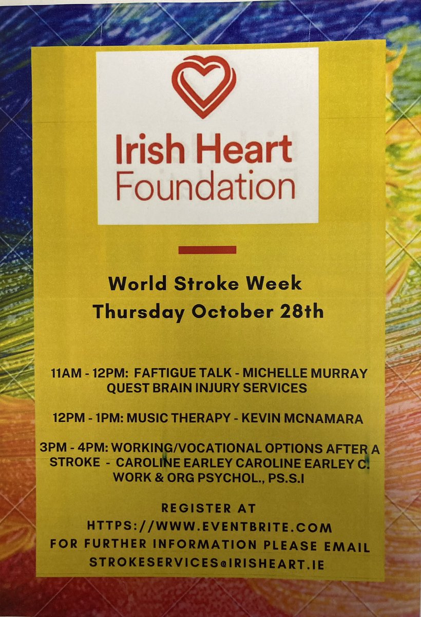 With World Stroke Day tomorrow check out today’s events from Irish Heart ! <a href="/Irishheart_ie/">Irish Heart Foundation</a> <a href="/HelenHobson20/">Helen Hobson</a> <a href="/ronancollins7/">Prof. Ronan Collins</a> <a href="/ed_tuh/">TUH ED</a> #precioustime #actfast