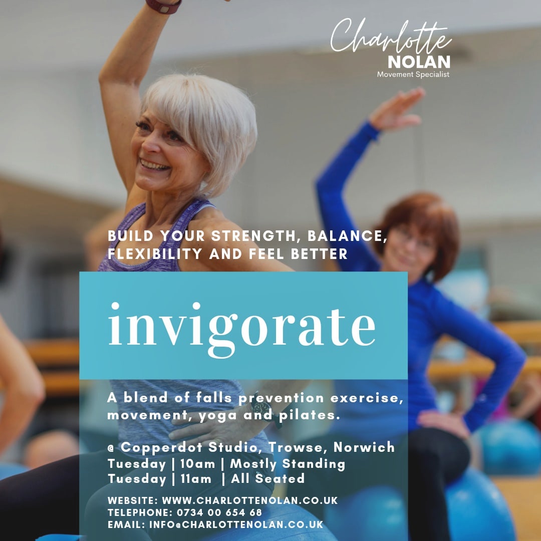 charlottenolanm's tweet photo. Bookings open now for INVIGORATE 🥳🥳 Blending falls prevention exercise, pilates, yoga, and movement 🤸‍♀️💃 https://t.co/F95VlJbHwE