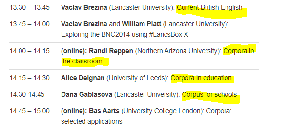 What does current British English look like and how should it be taught?

Learn about the British National Corpus 2014, where teachers, students, textbook writers can find usage examples of modern British English.

19 November 12pm – 4pm
Register for free cass.lancs.ac.uk/mycalendar-eve…