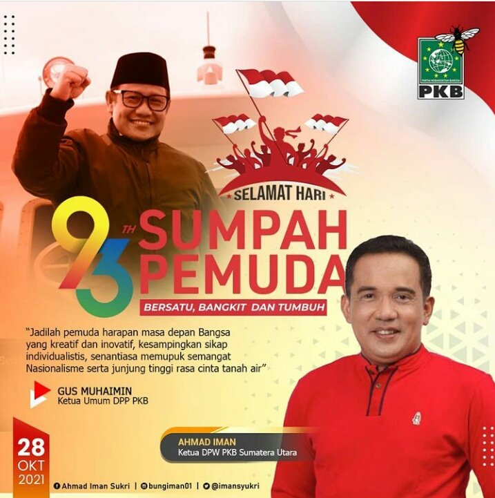 Selamat Memperingati Hari Sumpah Pemuda ke-93 Tahun.

#Bangkit bersama Pemuda Indonesia
#sumpahpemuda
#28oktober