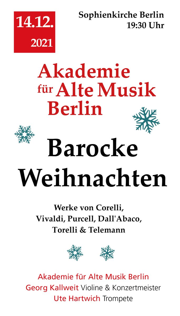 Akamus's tweet photo. Der Vorverkauf für unser Berliner Weihnachtskonzert am 14.12. ist gestartet! Tickets:
https://t.co/GLmDhYYK67
Karten 15-25 Euro + VVK-Gebühr https://t.co/Heajy5Xob1