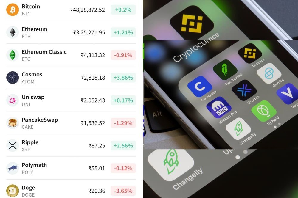 CryptoSlay_er's tweet photo. Some of the apps where you can invest in crypto.
1)BINANCE
2)WAZIR X
3)COINBASE
4)COINSWITCH 
#cryptoslayer #cryptoslay_er https://t.co/1vVDL3RGRz