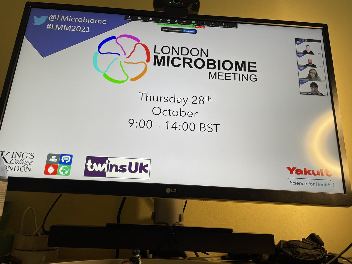 Looking forward to running the online tech for the London Microbiome Conference today which is being hosted by the Department of Twins Research and Department of Nutritional Sciences at Kings College London. 

#LMM2021
