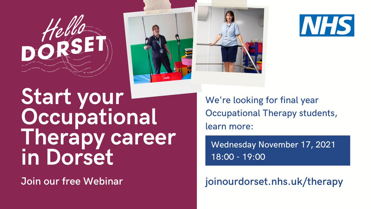 Would you like to live in Dorset and get kick started with your career? We’re hiring newly qualified Occupational Therapists in #Dorset. To learn more visit bit.ly/therapycareers…
