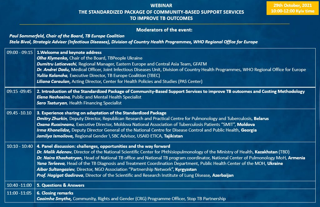 TbRep's tweet image. ❗️Не пропустите уже завтра презентация Стандартизированного пакета услуг по ТБ на уровне сообщества
📲Регистрация тут:   cutt.ly/gRcK6IG
✅ Какими должны быть немедицинские услуги для людей, затронутых ТБ, и групп риска? 
✅ Как они должны предоставляться?
@TBECoalition