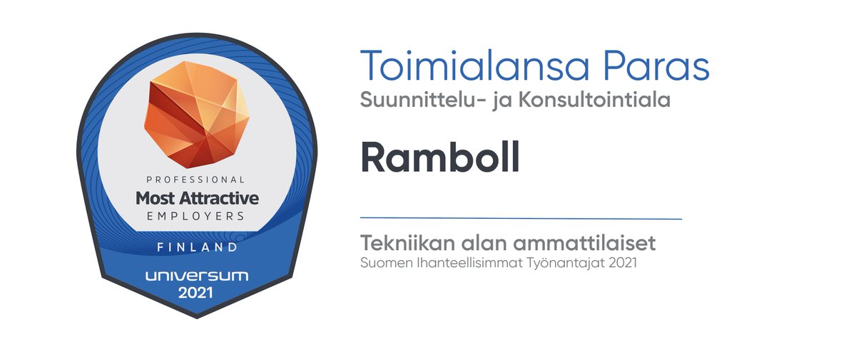 Wautsi ja kiitos 🤩! Nousimme sijalle 6 tekniikan ammattilaisten #ihannetyönantajalista’lla ja olimme ykkönen suunnittelu- ja konsultointialan yritysten joukossa 💪#työpaikat #Universum  #ihannetyönantajat #tekniikanala  Lisää tutkimuksesta universumglobal.com/fi/blog/lehdis…
