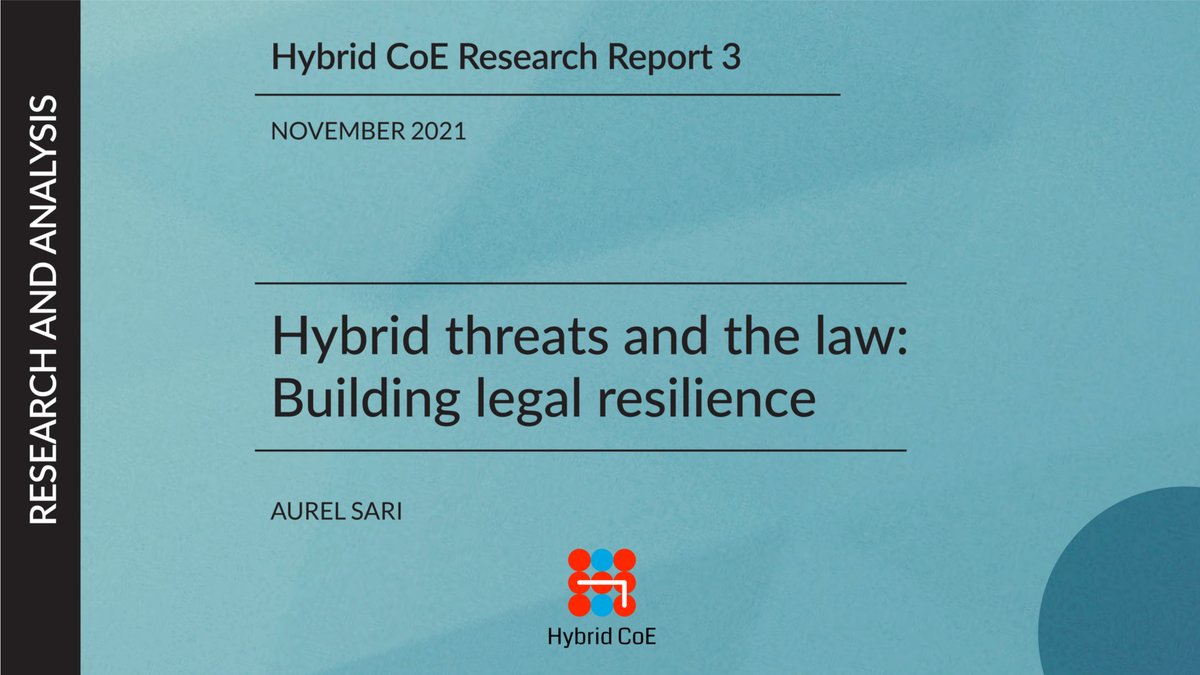 An early start this morning to brief the <a href="/EUCouncil/">EU Council</a> HWG on hybrid threats about #legalresilience and the upcoming <a href="/HybridCoE/">Hybrid CoE</a> report on hybrid threats and the law. Many thanks to @EU2021SI for facilitating.
