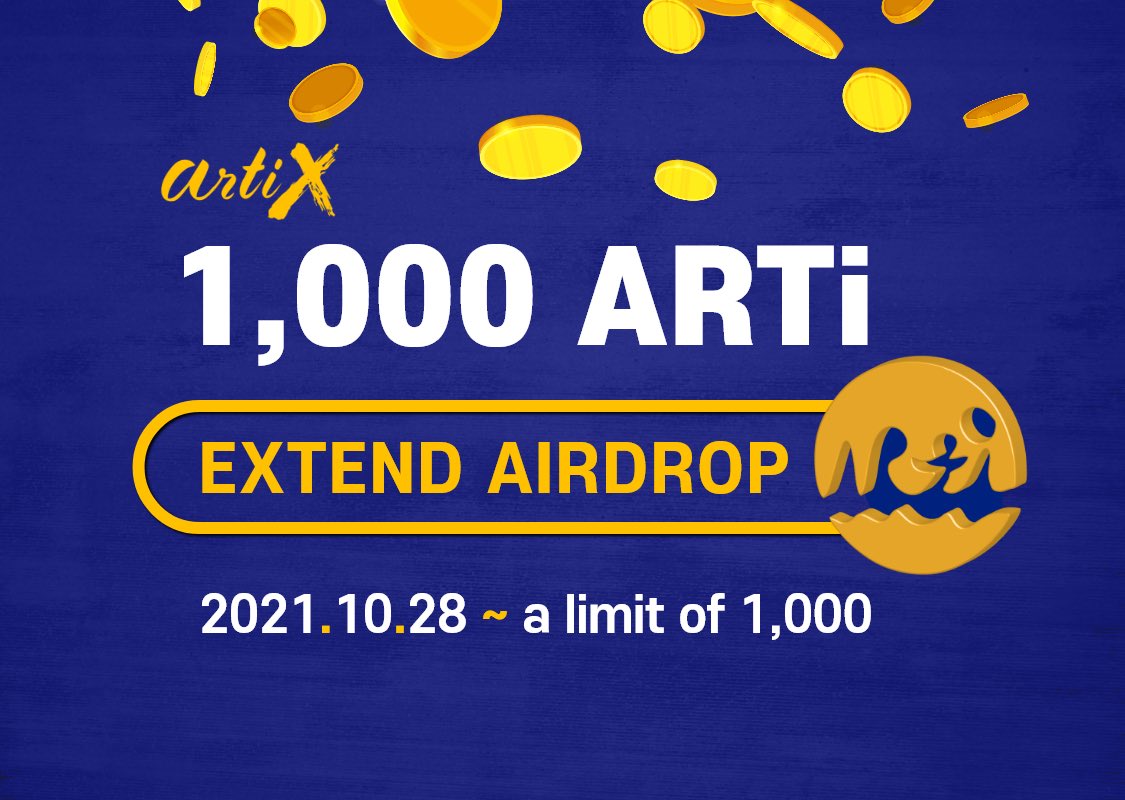 artiproject21's tweet photo. 🎉 Extend airdrop event

Thanks to your enthusiastic support, the airdrop has been extended.

Connect your Metamask account here.
➡️ https://t.co/CvDTHGwA7A

#BSC   #ARTiX #NFTmarketplace #NFT #Airdrop #ARTi #Blockchain https://t.co/YEDxVJfslF