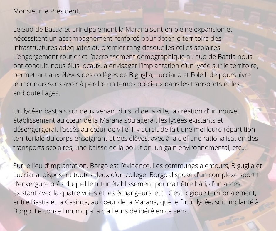 SoffiuNovuAC's tweet photo. #QuestionOrale - Charlotte Terrighi interroge l'Exécutif sur la possibilité d'implantation de deux lycées, à Borgo et à Porticcio https://t.co/3ZvtTAGOaJ