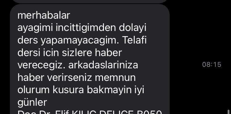 sabahın 7 sinde uyanıp derse hazırlandıktan sonra gelen mesaja bak…hocam makyaj yap çıkar zor oluyo yalnız