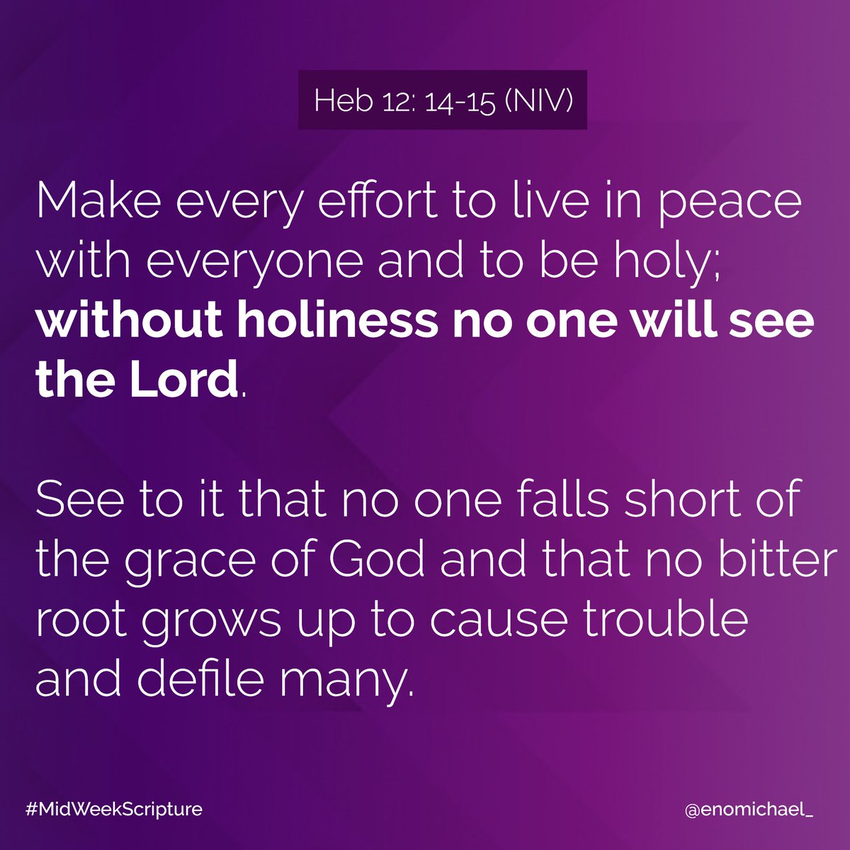 enomichael_'s tweet image. Pay attention to this...
See to it that no bitter root grows up in you to cause trouble or defile you. Keep doing a heart cleansing and get rid of every form of bitterness.

#MidweekScripture #UtibeAbasi #Linkonmybio
#WARshiper #powerebytheHolySpirit🔥
#brandedbyMERCY