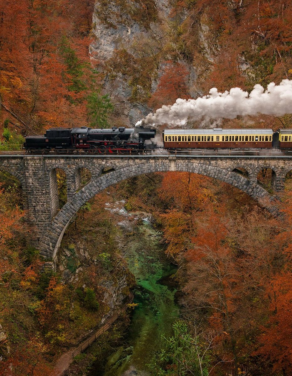 Discover Slovenia (@travel_slovenia) on Twitter photo VINTGAR GORGE, #Slovenia - an amazing photo of a steam-powered museum #train crossing the bridge over the jade-green Radovna river at Vintgar Gorge in the fall. (p: <a href="/gljivec/">Gvc (💙,🧡)⚡</a> #photography) #ifeelsLOVEnia #travel All you need to know to visit Vintgar Gorge: travelslovenia.org/vintgar-gorge/ VINTGAR GORGE, #Slovenia - an amazing photo of a steam-powered museum #train crossing the bridge over the jade-green Radovna river at Vintgar Gorge in the fall. (p: <a href="/gljivec/">Gvc (💙,🧡)⚡</a> #photography) #ifeelsLOVEnia #travel All you need to know to visit Vintgar Gorge: travelslovenia.org/vintgar-gorge/
