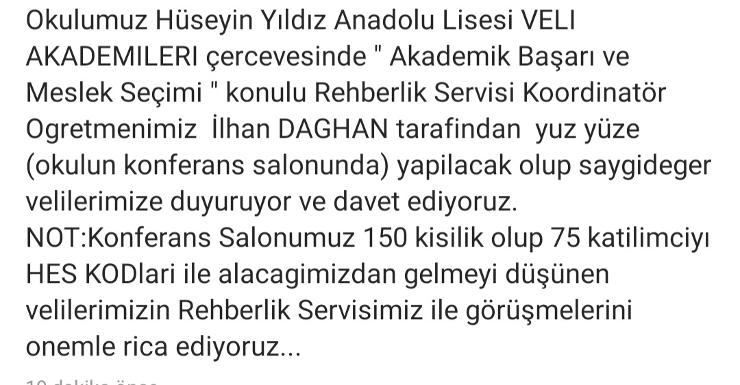DUYURU VE DAVET...