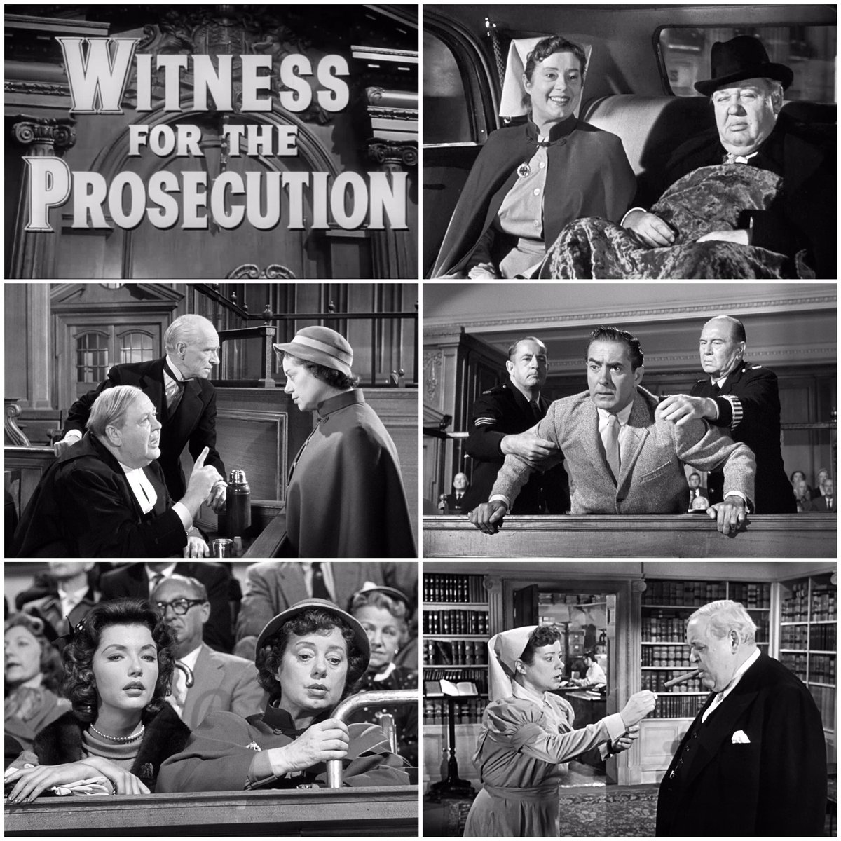 #ElsaLanchester #BOTD, seen here in Billy Wilder’s multi #AcademyAward nominated courtroom drama “WITNESS FOR THE PROSECUTION” (1957) with co-stars #CharlesLaughton and #TyronePower

🎬 #FilmTwitter 🎥