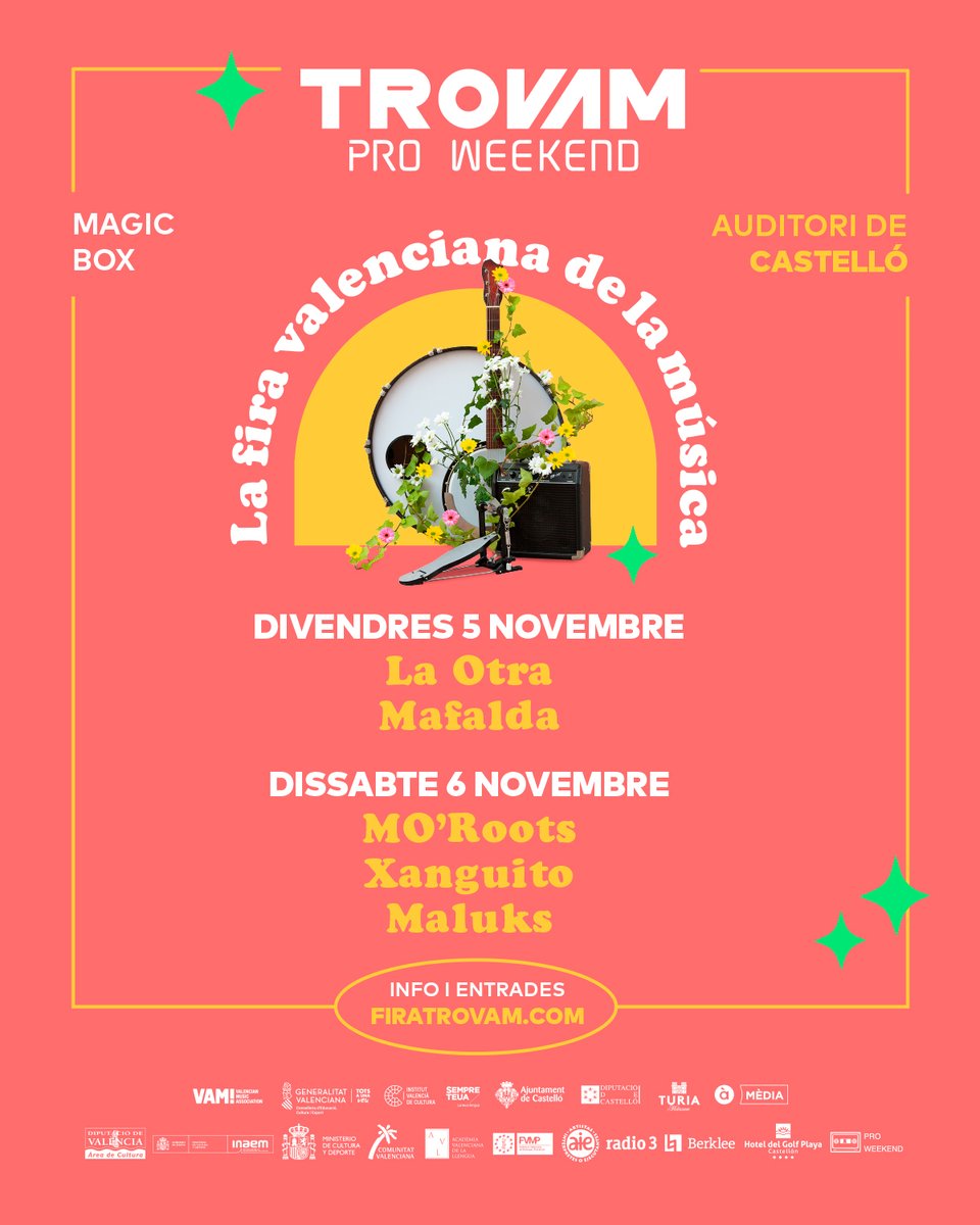 FiraTroVAM's tweet photo. 📍 Vos presentem els espais del #Trovam2021 📍⁣
⁣
⚡️ Experiències @apunt_media  
⚡️ Màgic Box
⚡️ Sala de Cambra
⚡️ Sala Simfònica
⚡️ Escenari @CervezaTuria 

Vos esperem ⁣del 3 al 7 Nov. amb un bon grapat de concerts en viu i de propostes professionals 💐🤩 https://t.co/Mew1Z8aveY