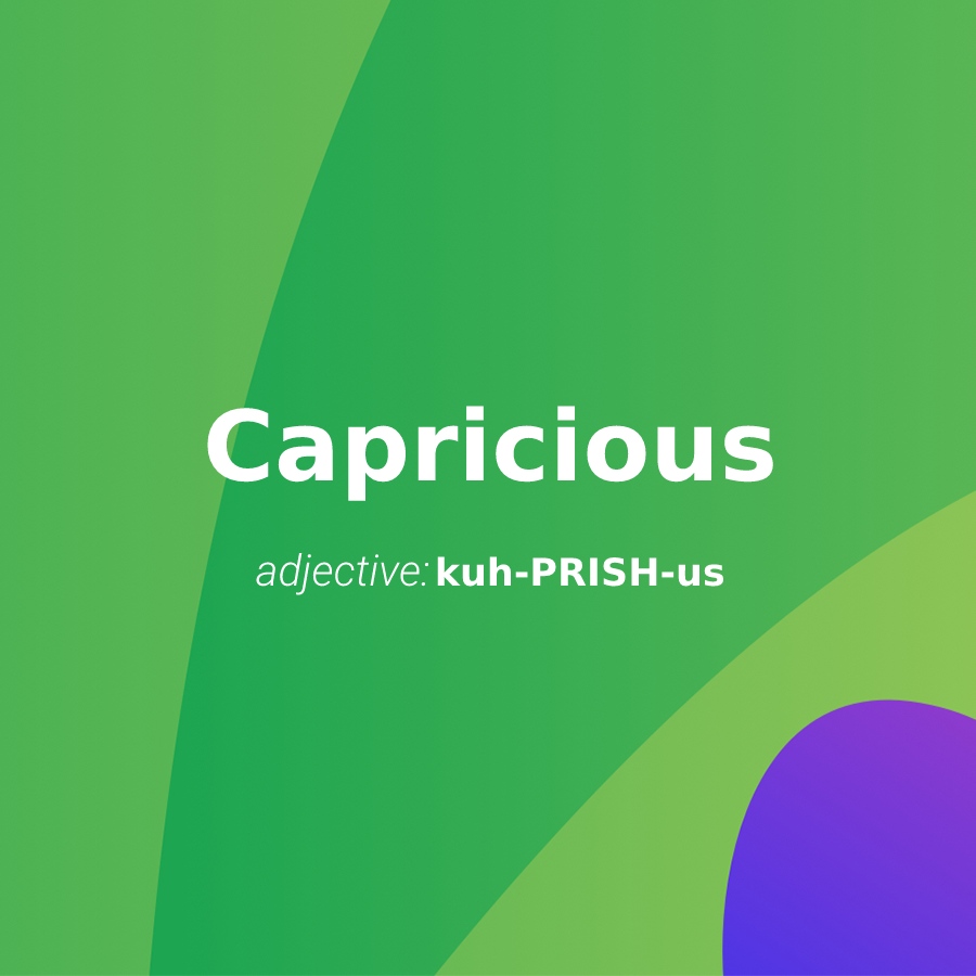 reallyenglish's tweet photo. Definition
1: governed or characterized by caprice - impulsive, unpredictable
#edutech #reallyenglish #learn #educational #learningapp #teach #globaleducation #elearning #qualityeducation #educationmatters https://t.co/tc8aza1rnM