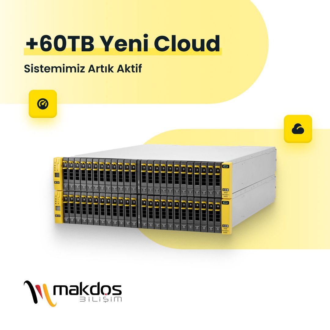 makdostech's tweet photo. Bulut altyapımız genişliyor..
Mevcuttaki sistemimize 60TB alana sahip HP 3Par Storage ekliyoruz.
#storage #hp #3par #bulut #cloud #ha #replication #vds #vps #server #sunucu #sanalsunucu 
#webhosting #mailhosting #co-location https://t.co/a6LuIrbAD1