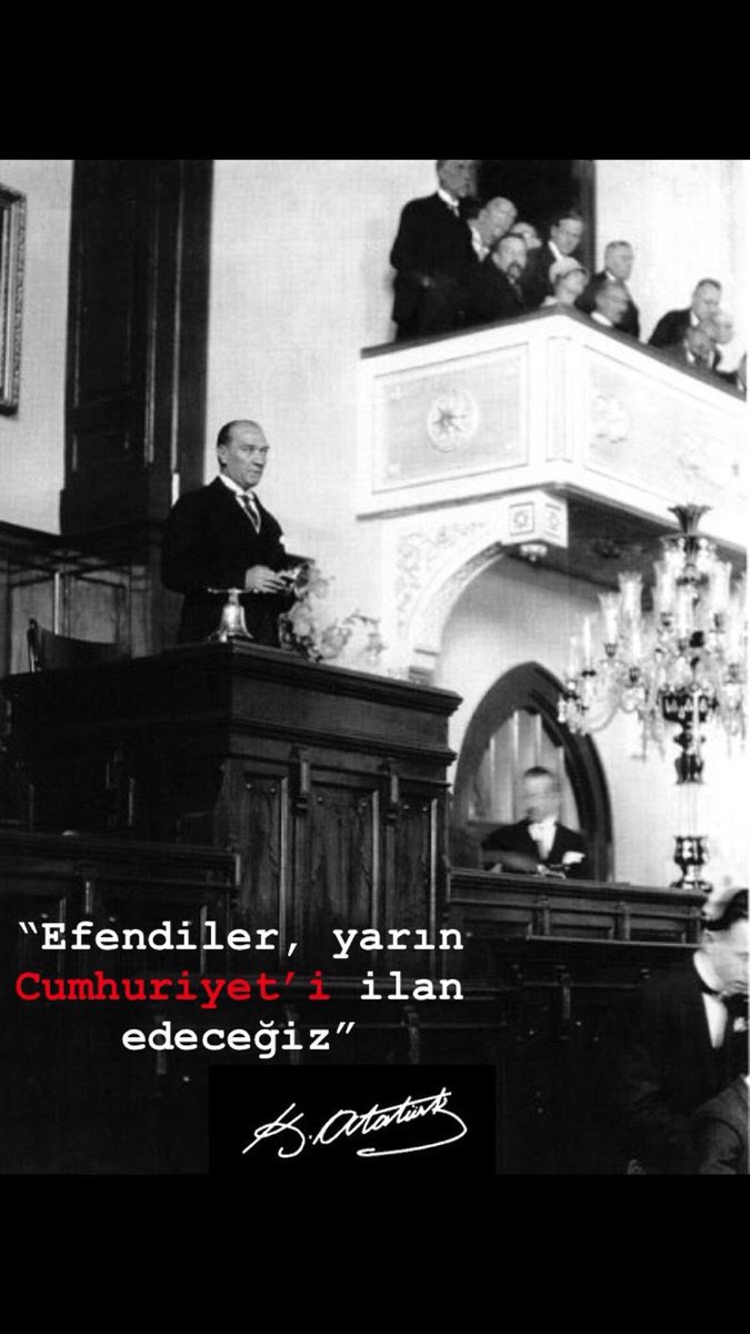 "Efendiler, yarın Cumhuriyeti ilân edeceğiz. " 28.10.1923 

- Mustafa Kemal Atatürk
#29EkimCumhuriyetBayramı