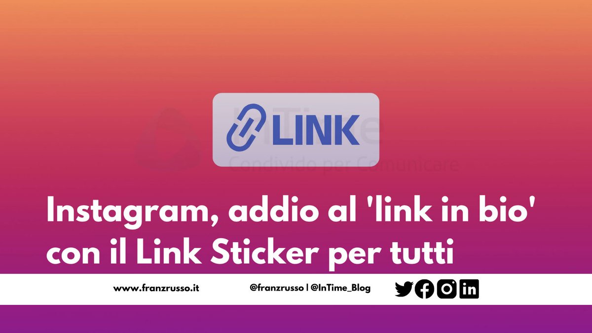 franzrusso's tweet image. La funzione che tutti gli utenti #Instagram attendevano da tempo. Adesso tutti possono aggiungere link nelle stories con il #LinkSticker e dire addio a “link in bio”.
👇
franzrusso.it/condividere-co…

#socialmedia #tech