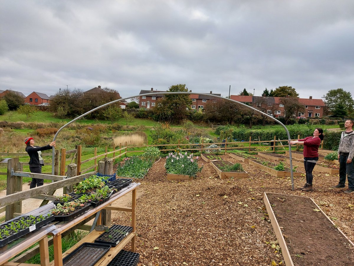 Exciting day at the farm! We're putting up a polytunnel to share with <a href="/RootsandBloomUK/">Roots&BloomSheffield</a>.

This will help us grow even more fruit and veg next year like tomatoes and peppers!

We will enjoy a longer growing season too 🌺🥕🥦⚘