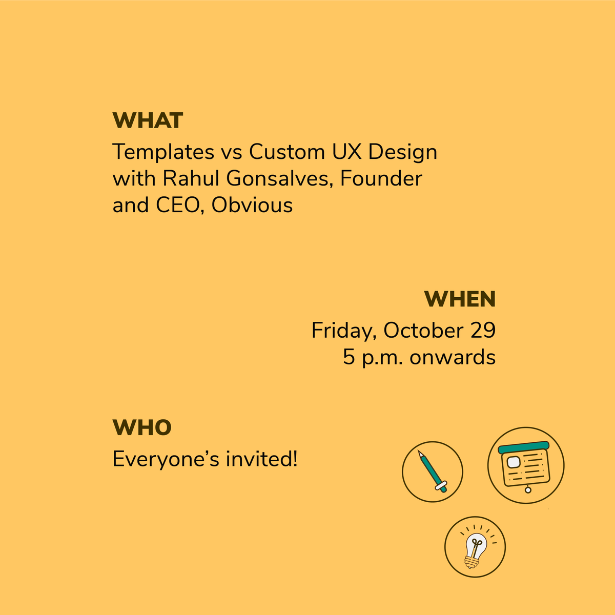 reddexperience's tweet photo. Just one day to go until the next Experience Fridays with @gonsalves_r, Founder and CEO, @obvious_in
Friday, October 29, 5 p.m.
Join at https://t.co/z92pgATpsr
Register at https://t.co/UBfpv2oW3Z
#experiencefridays #xf #uxdesign #design #ux #templates #customux #customuxdesign https://t.co/MsfGNWuceu