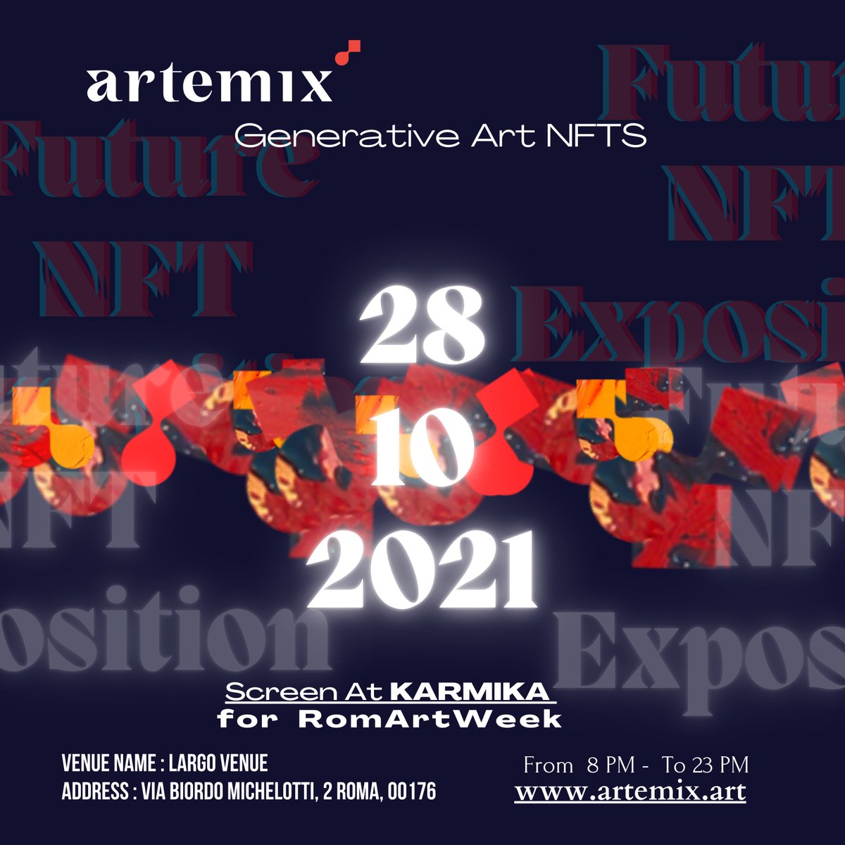 artemix_art's tweet photo. Today is the Day! 
We are going to show on a fantastic big screen some of our selected artists, one of each category. Go to the link to play &amp; vote!
https://t.co/ayQLDiHHDY
#art #arte #roma #exposition #remix #nftart #cryptoart #streetart #romaartweek #fineart  #comics https://t.co/0MoI7JM5u7