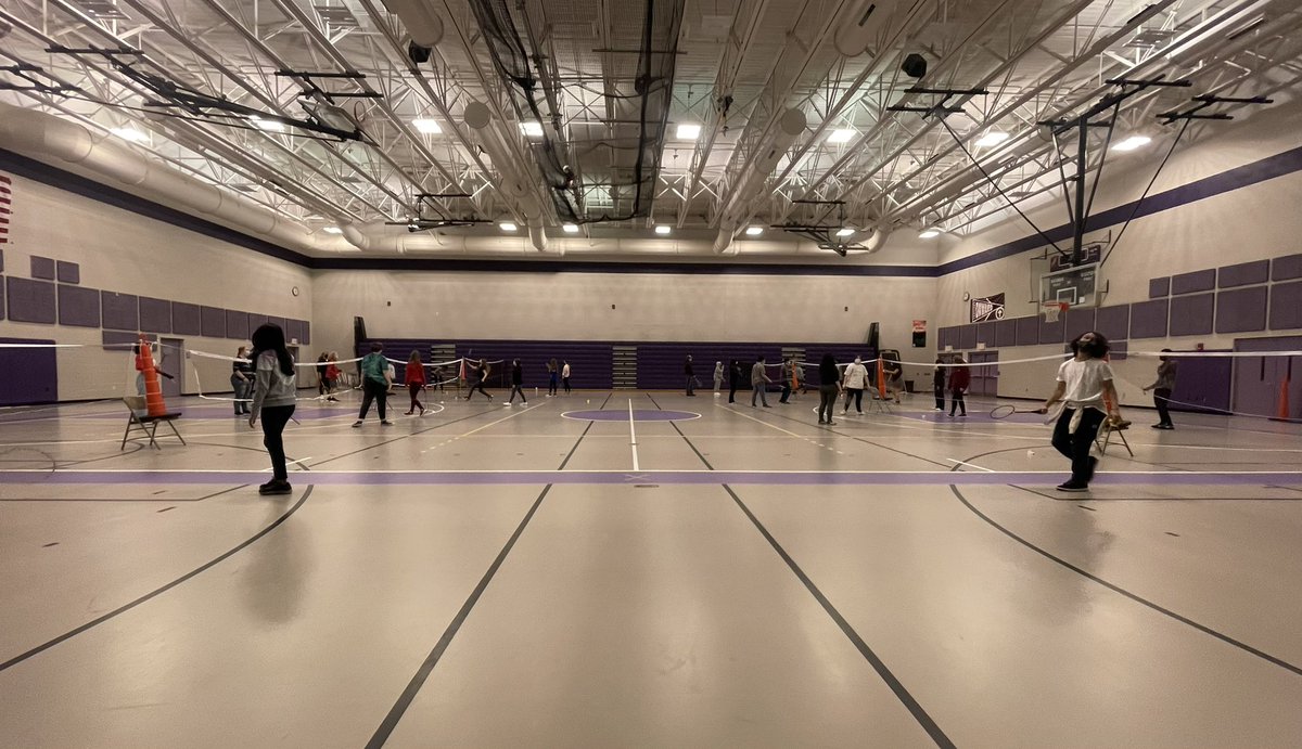 As we finish up the 1st quarter of the 2021-2022 school year, PE classes are offering badminton 🏸 and Basketball 🏀 Both very popular choices among students‼️