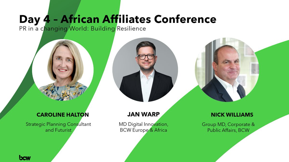 BursonAfrica's tweet photo. We kicked off today's #AAC21 session with @GloHalton's top trends that will shape our world in the next ten years. We are excited to hear about #digitaltransformation in #communication from @warp5 &amp; creating real influence in modern-day #publicaffairs with @RealNJWilliams https://t.co/dQVcM4chrQ