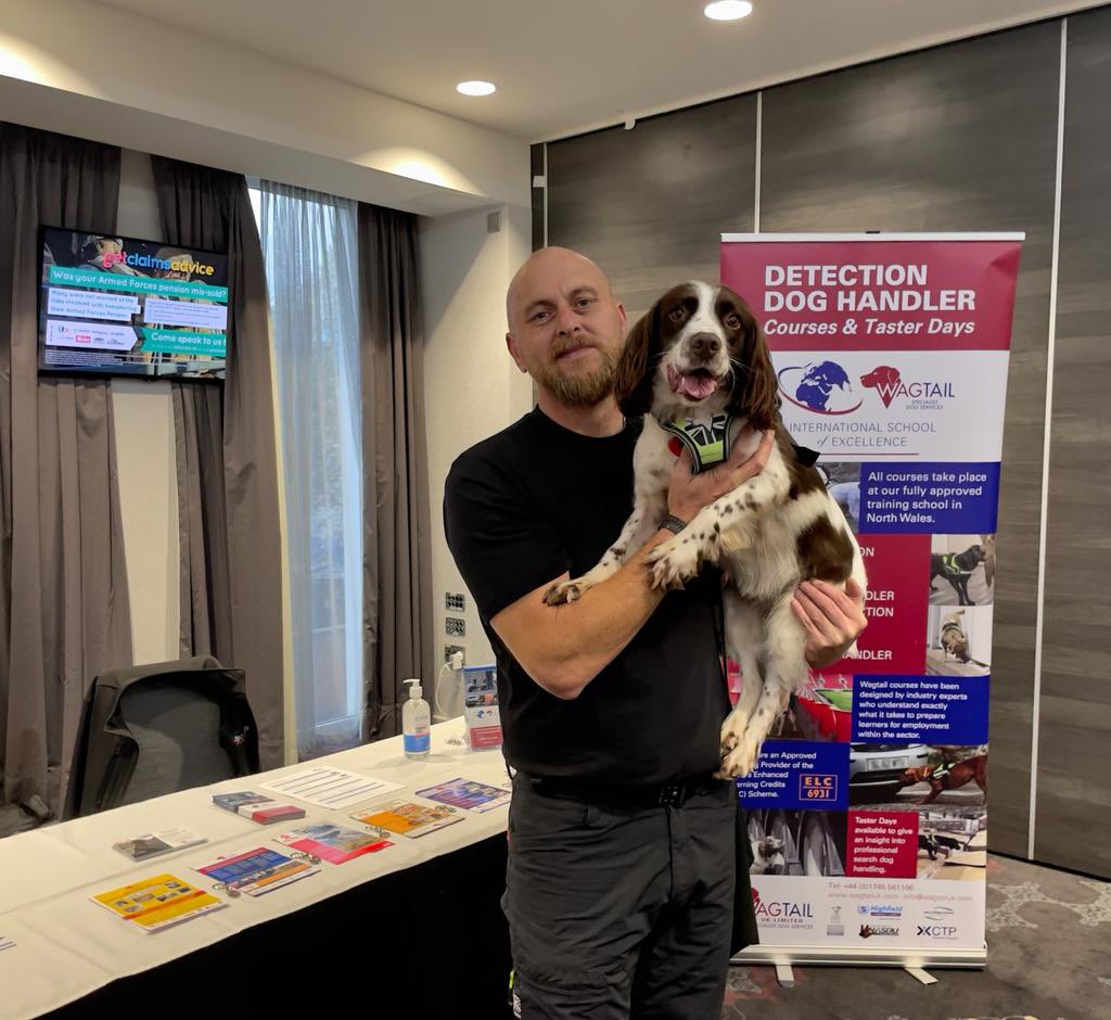 WagtailUK_dogs's tweet photo. Today we’re at the @pathfindermag Armed Forces Expo, Bristol City Football Club. Considering a career as a dog handler? We’re at Stand A14 with #detectiondog Bernie #PFExpo21 #RoyalNavy #BritishArmy #RoyalAirForce #UKVeterans #wagtail #snifferdogs #careers #usethebest https://t.co/FGPGChcOqs