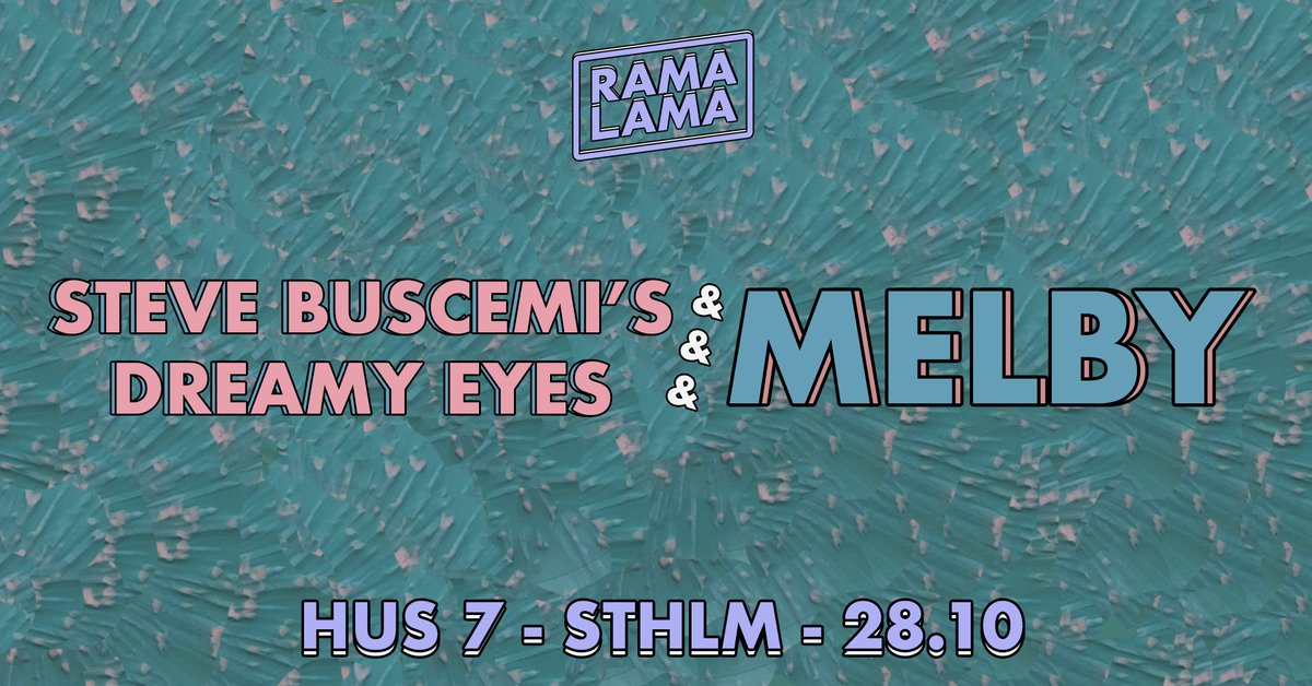 ramalamarec's tweet photo. 2016-10-28 - Steve Buscemi's Dreamy Eyes &amp; Melby play the first Rama Lama party
2021-10-28 - Steve Buscemi's Dreamy Eyes &amp; Melby play the SIXTY-SECOND Rama Lama party

Tonight in Stockholm!! 

Tickets - https://t.co/pfYi7MSI5a

Doors at 19.30, live from 20.30 https://t.co/D3Fr1gO57X