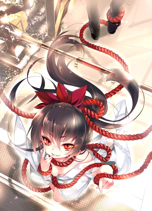 これこれ、さっきマシュマロで話してた第二話の扉絵です<赤縄

こちら絵柄は古いままなんですけど、今回画集に収録する際とある部分に手を加えてあります

多分わかる人居なさそう…! 
