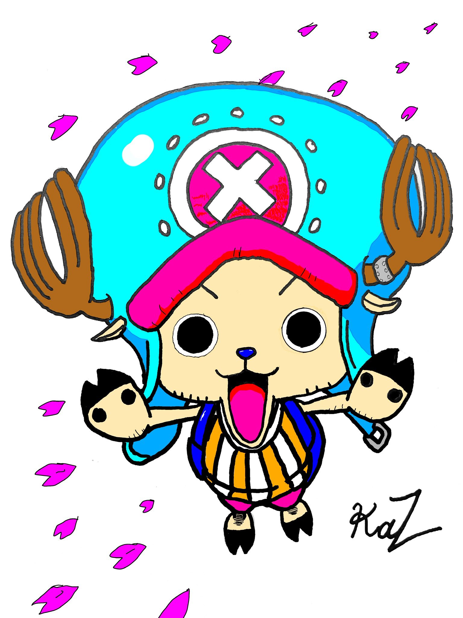 Kaz ワンピースのチョッパーです 可愛いく描けているかな Onepiece ワンピース チョッパー イラスト Illustraton 삽화 Twitter交流会会場 落書きギルド Drawing T Co Valta1kkwg Twitter