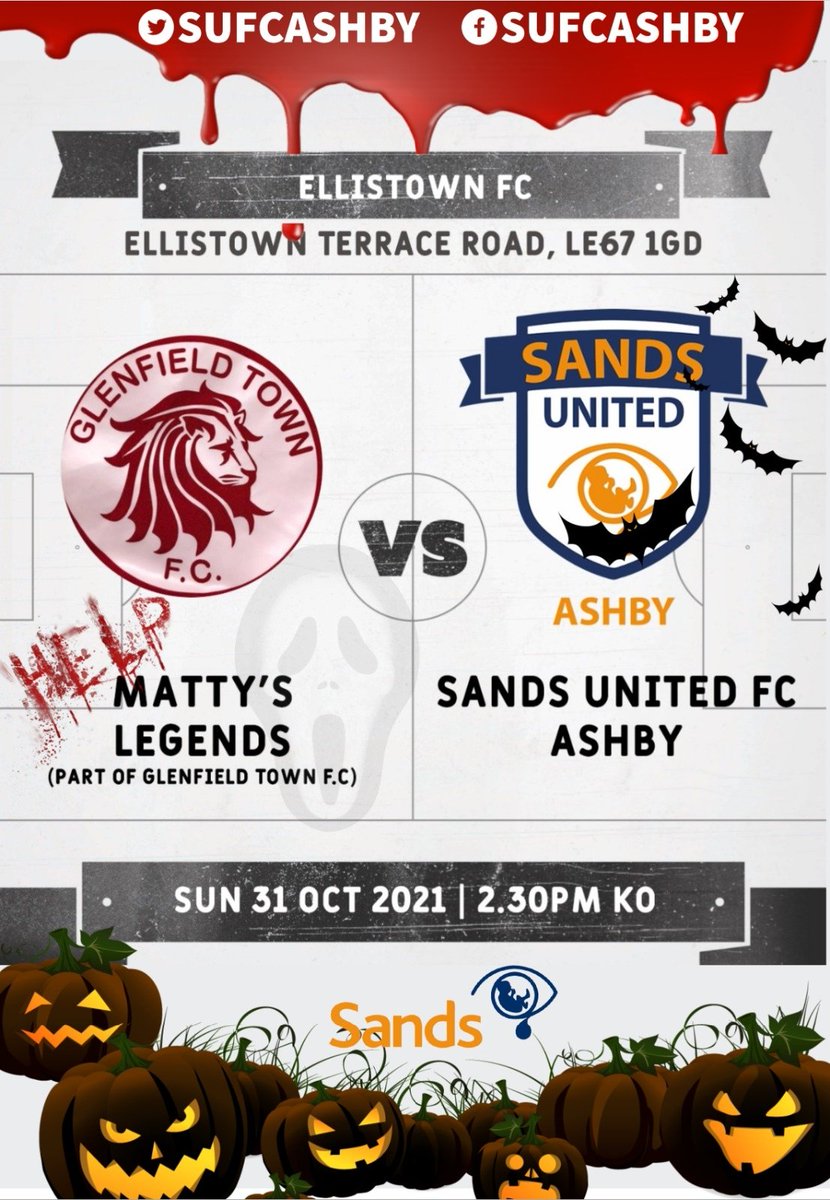 We have our spooktacular match coming up this weekend again Mattys Legends from <a href="/Glenfieldtown/">Glenfield Town FC</a> 🎃 a huge thank you to <a href="/EllistownFC/">Ellistown FC</a> for hosting us and supporting the event, food and drinks will be available and a Halloween dress up competition for the kids 💙🧡 donation on entry