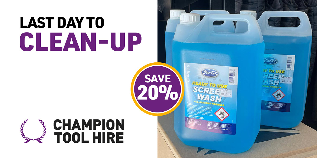 It's the last day of our October Sale today... Hope you managed to take advantage... you still have a few hours.

championtoolhire.co.uk/offers/