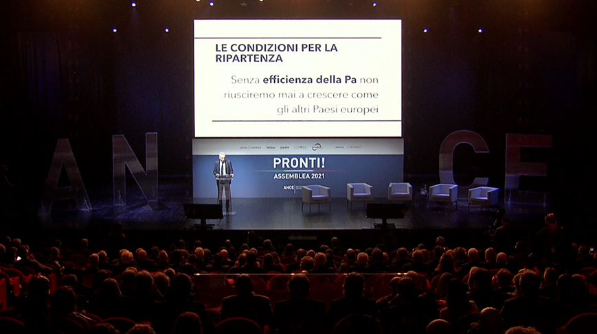 #AssembleaAnce2021 <a href="/ancenazionale/">ANCE</a> 
Le condizioni per la #ripartenza: senza efficienza della PA non riusciremo a crescere come gli altri Paesi europei!