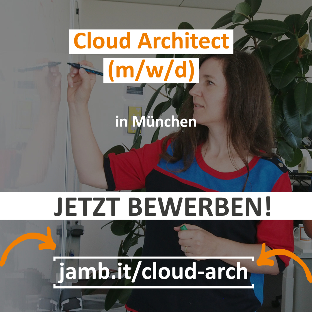jambit's tweet photo. #JobderWoche! Als #CloudArchitect in München verantworten Sie Konfiguration, Rollout und Betrieb hochmoderner Cloud-basierter Systeme. 

https://t.co/8oh8MXb5GM https://t.co/djXMi1ulNo