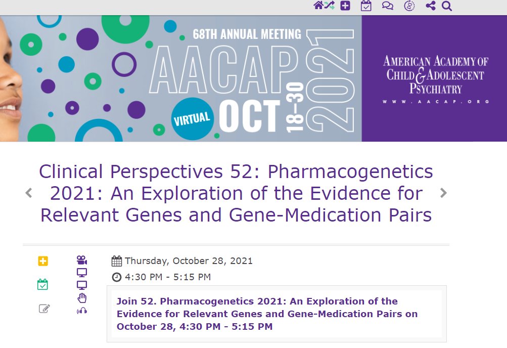There is still time to watch the recorded content and come to our live Q&amp;A this afternoon on #pharmacogenetics at #AACAPAM21 Hope to see you there! #PsychTwitter #CAPTweet