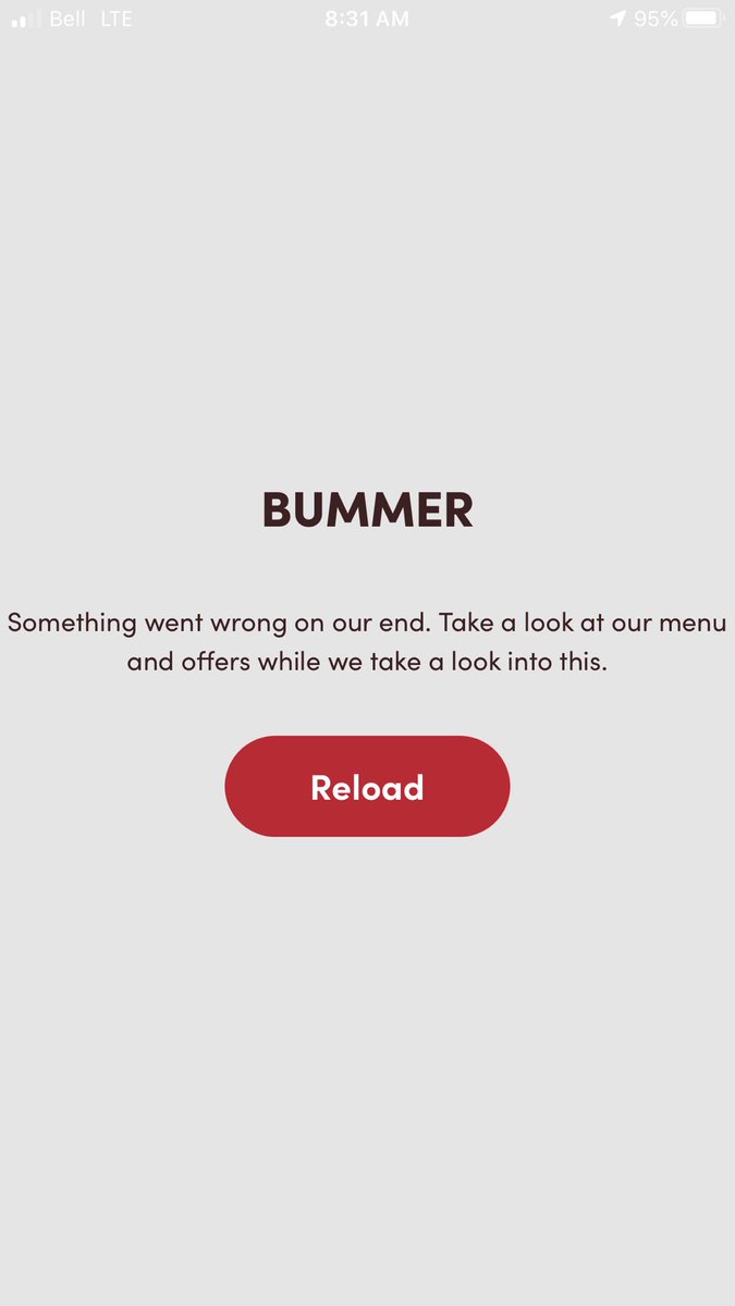 palealedanny's tweet photo. @TimHortons You’re app is not working this morning! https://t.co/MDmZtNlb25