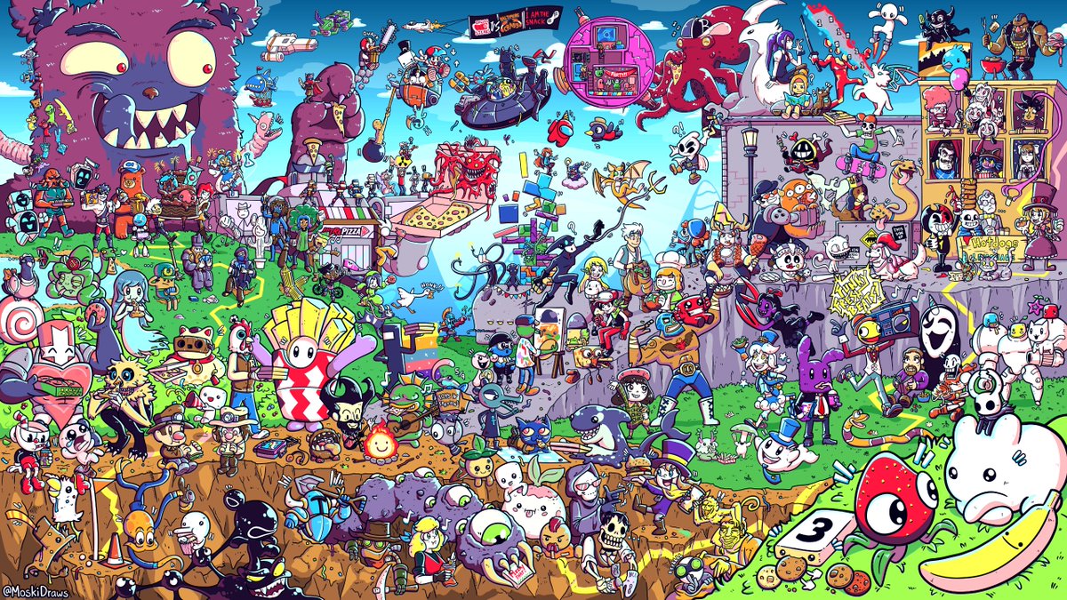 MoskiDraws's tweet photo. Can you remind me which games I missed adding here? I'm considering making a new drawing at some point. #indiegame https://t.co/DjLmC670zm