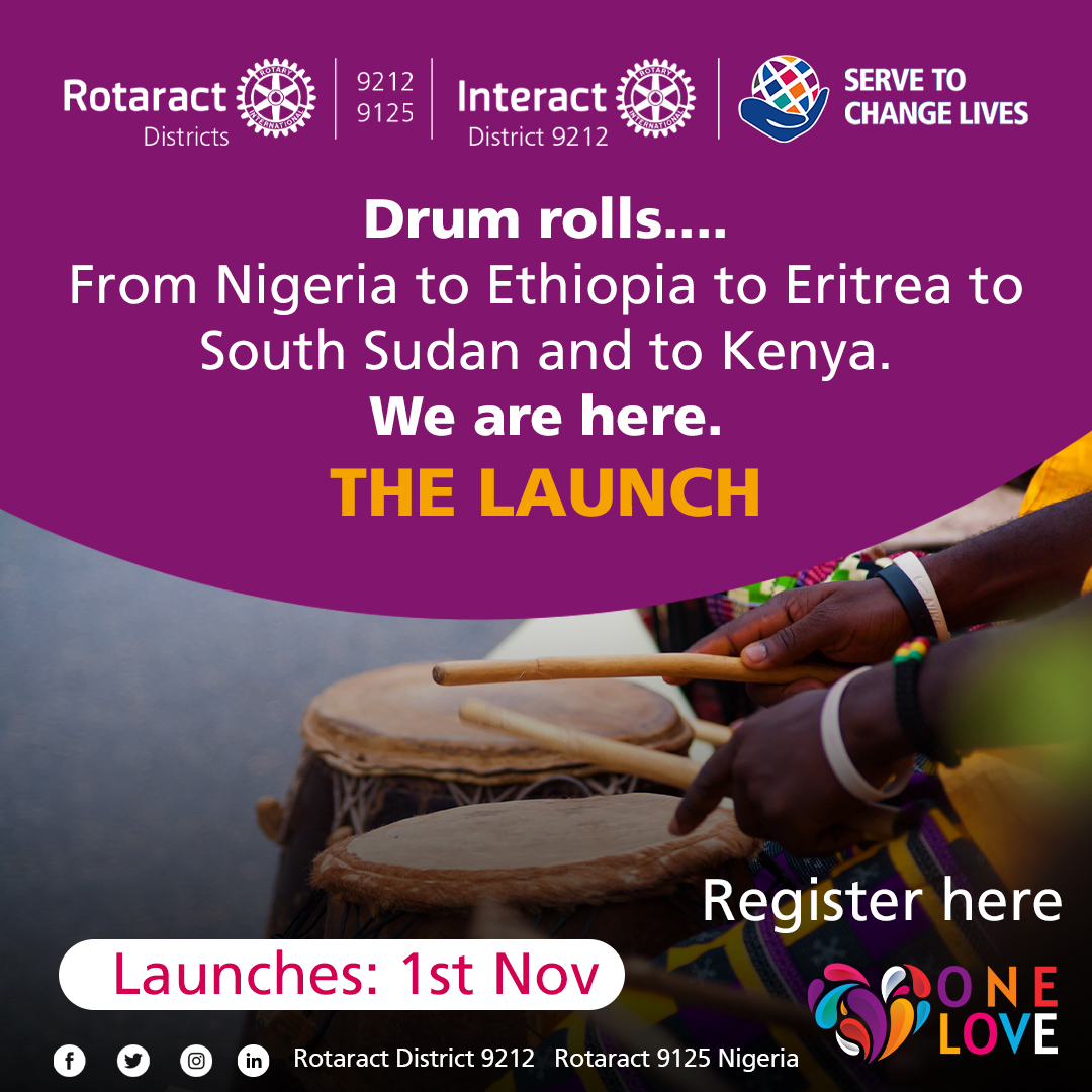 From Nigeria to Ethiopia to Eritrea to South Sudan and then to Kenya. We are here.

THE LAUNCH

Register in advance: bit.ly/THE_LAUNCH

#OneLove
#ServeToChangeLives
#RID9125