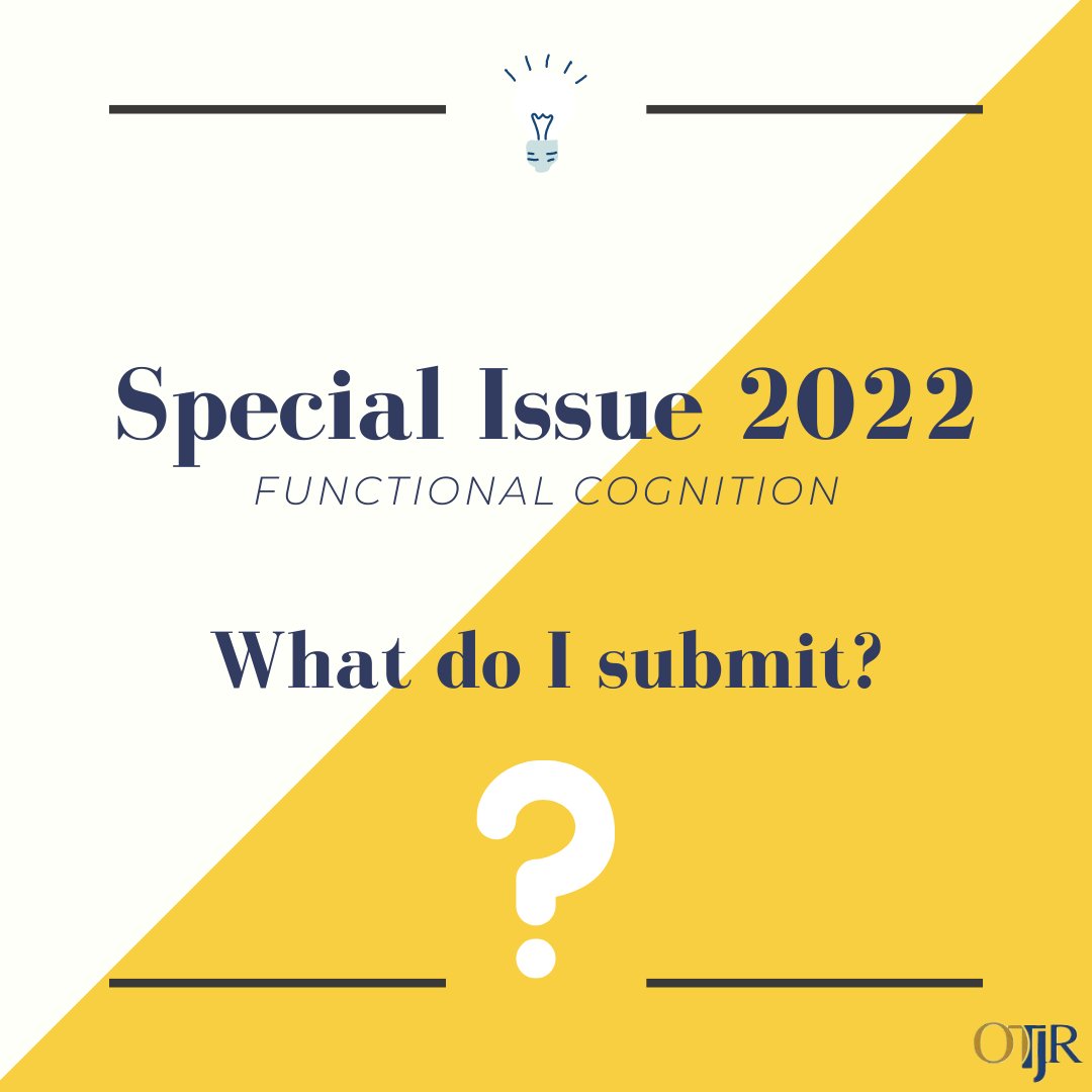 AOTFoundation's tweet photo. Do you or someone you know want to submit to our #FunctionalCognition Special @OTJRJournal Issue? Submit #OTResearch by Nov 30. Plz RT
https://t.co/njafim70Fg https://t.co/4Sr9umUrVp