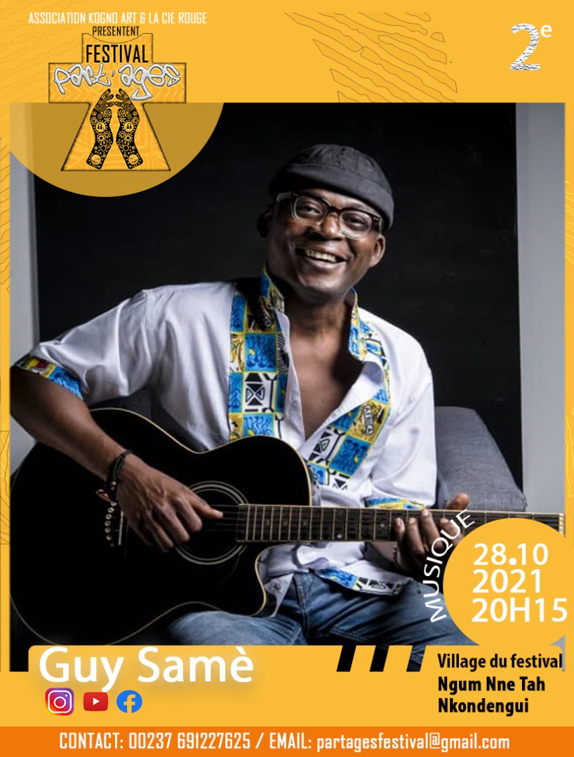 festy_Partages's tweet photo. [ #Musique]
À l'ouverture officielle du @festy_Partages à l'espace culturel Mgum Nne Tah (village du festival) à l'affiche , Guy samè, auteur, compositeur. Ce 28 octobre 2021 , il nous offre en live quelques extraits de ses deux albums  :  Hope (2012) et Vangaa (2017).@IFCameroun https://t.co/D6o7tgrEav