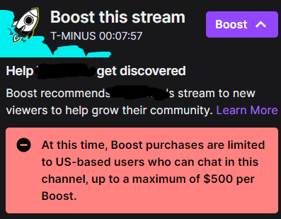 zachbussey's tweet image. The Paid Boost Stream experiment is now live. 

You can only contribute if you're based in the USA, to a max of $500.

$0.99 for 1000
$2.97 for 3000
$4.95 for 5000
(No volume discount.)

#TwitchNews