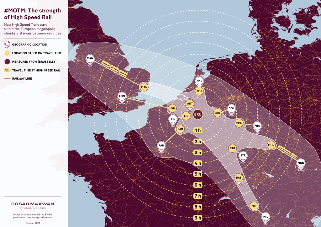 De #hogesnelheidstrein brengt Europa binnen handbereik! Deze #mapofhtemonth laat zien hoe een groot deel van Europa daarmee in omvang 'krimpt' en lees hier waarom dat zo belangrijk is: posadmaxwan.nl/nl/nieuws/103/… #EuropeanYearoftheRail