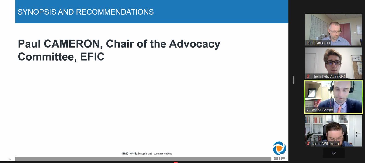 SIP_PainPolicy's tweet image. .@Patrice_Forget, Chair of SIP and @PaulCameronPain, Chair of the Advocacy Committee of @EFIC_org draw together findings and recommendations from the breakout sessions
#WorkplaceIntegration