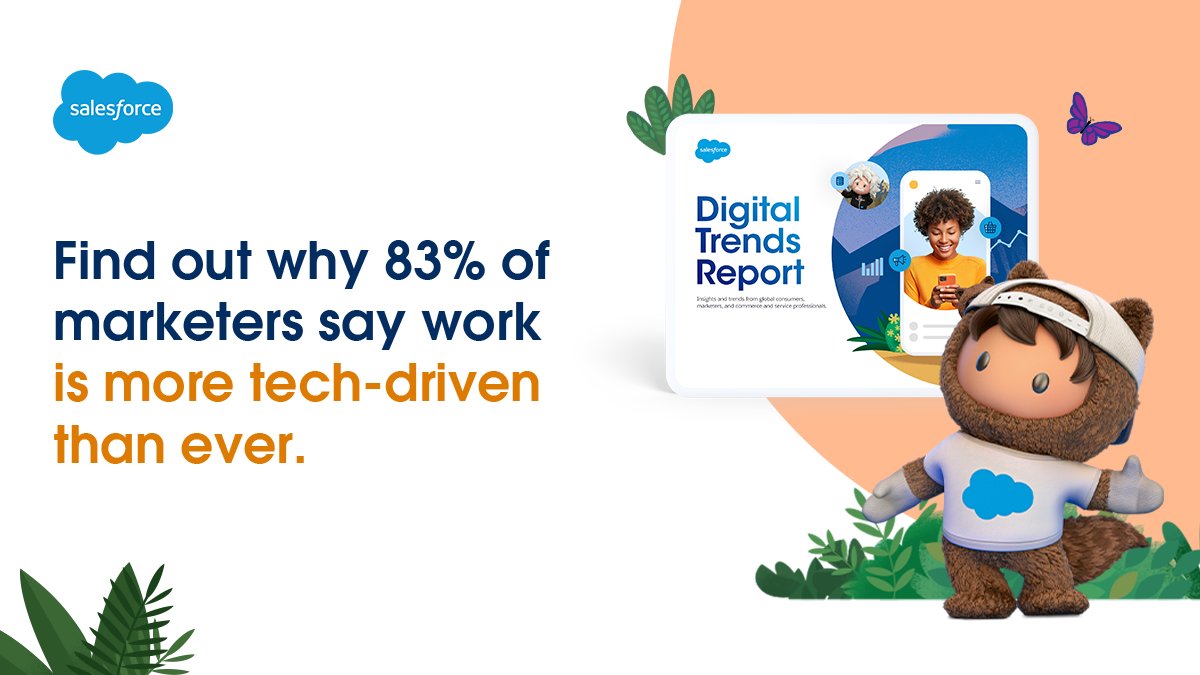 MarketingCloud's tweet photo. More digital = more data = more tech.
This and more key insights into how marketing leaders are pivoting organizations to meet customer expectations. π
Learn more with the #DigitalTrendsReport: https://t.co/Ug2OG9sg6L https://t.co/aj0Mygwklh