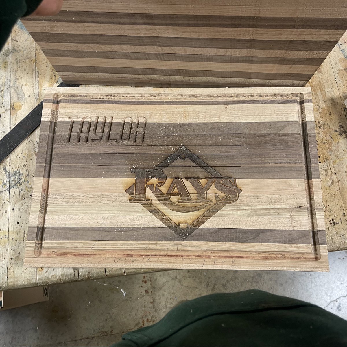 STEMatShenango's tweet photo. STEAM explore classes making epoxy and laser engraved cutting boards. With our @Inventables xcarve and @EpilogLaser engraver. These are still works in progress but they look 🔥 🔥 😻😎❤️ #steamrocks https://t.co/GCYoKSTxJm