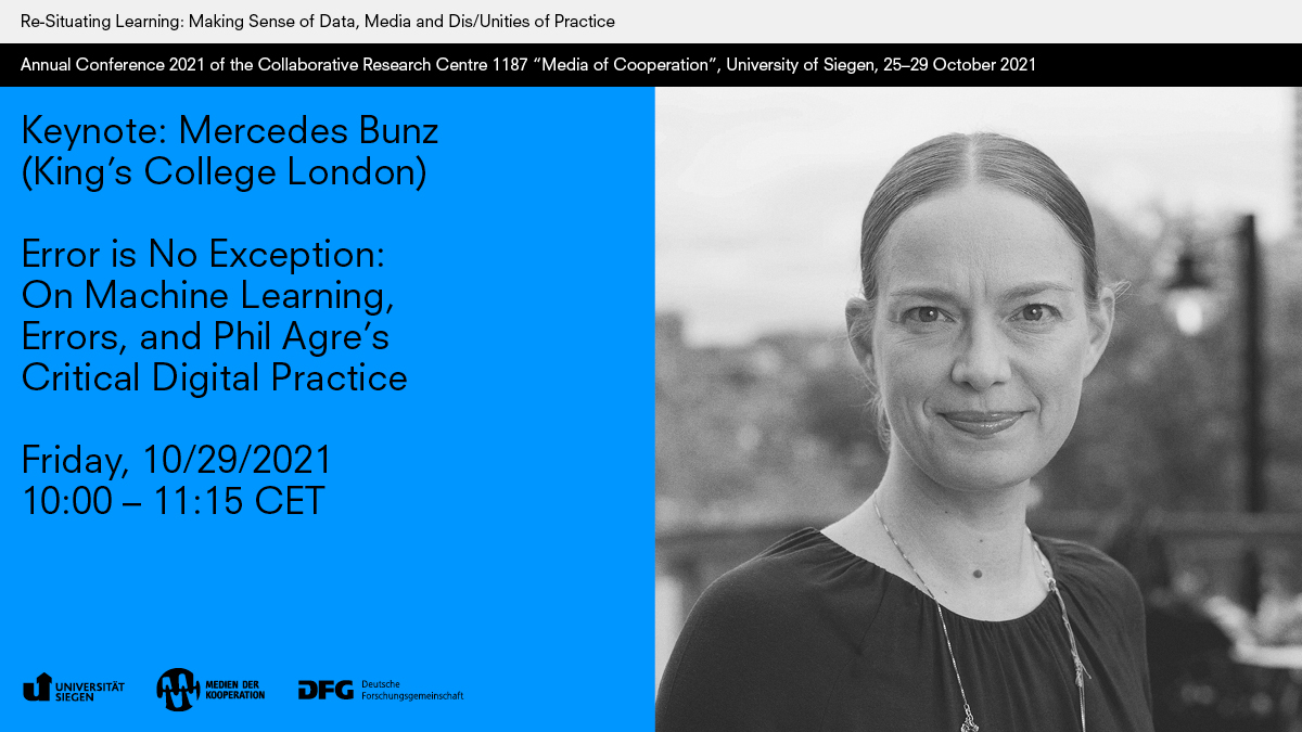 mediaofcoop's tweet photo. So happy to welcome Mercedes Bunz @MrsBunz @KingsCollegeLon for a keynote on #MachineLearning & #Error in tomorrow's panel on Human-Machine #Learning w/ talks by @ptubaro, @juliane_jarke, @hen_drik and @samhind10 moderated by @bumatic #resituatinglearning @mediaofcoop @UniSiegen https://t.co/bLZHEGccaS